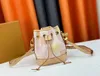 M81266 Teken een emmerzakken Nieuwe Designer Bag Tas Tas Echt lederen ontwerp Schouder Crossbody Pakket Messenger -pakketten