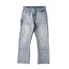 Jeans masculin mbbcar hommes 14oz la lime à la lim de lim lavé b01 pantalon de bootcut de carpender double galerie pantalon à fond de cloche