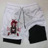 Shorts para hombres Anime x Compresión Rendimiento transpirable Rendimiento de entrenamiento de gimnasia deportiva con bolsillos Summer Sportwaer