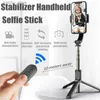 Monopodi selfie roreta 2023 Nuovo stabilizzatore gimbal Monopode di selfie stick wireless pieghevole con treppiede di otturatore Bluetooth per iPhone Huawei Y240418