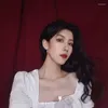 Stud Küpeler Love Zircon Drop Tatlı Vintage Çifte Kalp Şekleli İnci Kulak Delici Kadın Küpe Güzel Takı Kore 2024 Modaya uygun