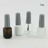 Storage Bottles 360pcs/lot 7ml Amber White Clear Frosted Empty Nail Polish With Brush Cap DIY Enamel Glass Container