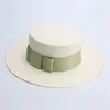 BERETS 2024107-RONMEI-SW262024 SUMMER HANDMADE FINE PAPER GOSS HIGH GRADE FIBER FIBER FEDORAS CAP WOMEN LEIDURE PANAMA JAZZ HAT