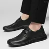 Casual Shoes Fashion Big Size 36-47 Men Sneakers Genuine Leather Handmade Mens Oxfords Breathable Male Business Office