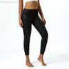 Desginer alooo yoga aloe byxa leggings yogas ny artificihigh elasticitet kvinnor läder texturerad nylon sport fitness skörd byxor