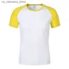 T-shirt Raglan Modal Polyester Sublimation White Blank Shirts per bambini adulti Summer Casual Short Short Shirts Family Matching Outfits Q240418