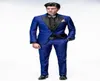 Royal Blue Slim Fit Tuxedo Men Suits met zwarte reversochtend bruiloftpakken op maat gemaakte bruidegom formeel prom pakken jacket -pantsbow2817220