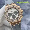 Unisex AP nadgarstek Epicka Royal Oak Series 26231or Womens 18K Rose Gold Original Diamond Panda Twarz 37 mm Automatyczny zegarek mechaniczny