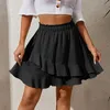 Scherma 2024 Summer Ruffle Skirt for Women High Waist Irregolare Colore Short Prairie Chic Sweet Fashion Fashion a linea