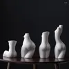 Vases Chest Nude Figures Human Body Art Ceramic Flower Pots Desk Decoration Artificial Flowers Decorative Porcelain Floral Vase