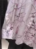 Bluzki damskie Bazaleas 2024 Koszula Elegancka różowa kwiatowa nadruk satynowe koszule i streetwear długie rękaw Blusas Mujer