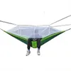 自動Quickopining Mosquito Net Hammock Outdoor Camping Pole Swing Antirolover Nylon Rocking Chair 260x140cm 240411