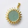 Colliers pendants Bijoux au soleil à facette en pierre d'aventurine verte pour femme cadeau S3099
