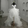 짧은 앞쪽 긴 고딕 흰색 웨딩 드레스 스파게티 스트랩 딥 v 넥 고상한 신부 가운 멍청이 커스텀 컬러 240403