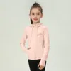 LL Girls' Top DEFINE Double -sided Wool Tops Slim Hooded Sports Jacket Yoga Coat for kids