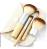 Natural Bamboo Handle Makeup Brushes Set Cosmetics Tools Kit Powder Blush Brushes with Hemp linen bag LL