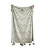 Blankets Simple V-shaped Tassels Throw Blanket Knitting Outdoor Travel El Office Shawl Bed Soft Decoration Aesthetics