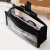 Bolsas de armazenamento de grande capacidade para papelaria de bolsas de lápis estéticos transparentes caneta caneta zíper bolsa de zíper