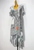 Robes décontractées Feicheng Vêtements féminins mode élégant slim-ats sexy robe en tissu en coton flatteur 104