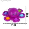 Novel Games Fidget Toy for Autism Lindiater Stress med Silicone Interactive Octopus Changes Face Rotator Push Bubble Fidget Rotator Toy Q240418