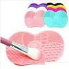 Svampar applikatorer bomull 15.7x11.7x1.5cm Sile Makeup Brush Cleaner Pad Make Up Washing Gel Cleaning Mat Hand Tool Foundation Scrubbe OT216