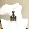 1 pair black african map comb wood earrings Afro pick gift wooden Jewelry have 2 color can choose305H191A