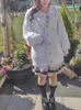 Damesbreien Lolita Style Sweet Bow Pearl Lantern Sleeve Single-Breasted Cardigan Women Spring en Autumn V-Neck Long-Sleeve Knitwear