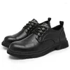 Casual Shoes Men Wed Dress Shoe Lace Up Business Oxfords Point Toe Office Formal For Man Designer Brand äkta läder