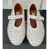 Alala 10a dames casual schoenen ingelegd met diamantketen decoratieve platte schoenen zomer buiten winkelen reizen casual sandshoe 35-42