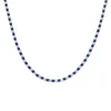 Collier Hip Hop 5 mm Chaîne de tennis Blue White Diamond Collier S925 Bijoux de marque de créateurs