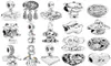 925 Silver Charm Beads Dangle 1Pcs New Cute Silver Star Cat Elephant Mushroom Pendant Bead Fit Charms Bracelet DIY Jewelry Accessories3309806