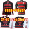 Flamengo lONG SLEEVE soccer jerseys 24 25 DIEGO E. RIBEIRO GABI football shirts PEDRO DE ARRASCAETA Camisa LUIZ 2024 2025 men Fans player version KIDS CHILD Adult