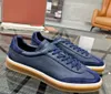 Célèbre promenade de jogging masculine chaussures de cuir chaussures de baskets en cuir plate basse top daim en cuir oxfords oxfords suède mocassins en caoutchouc semelle gentleman chaussures avec boîte