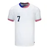 Jersey de futebol USAS 2024 2025 Copa América Kit Kit USWNT USMNT 24/25 Home Away Football Cirtle National Set Set Player Versão Pulisic Balogun Smith Morgan