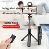 セルフィーモノポッドFangtuosi Selfie Stick Tripod 68cm Wireless Remote Fill Light拡張可能なポータブル電話スタンドライブストリーミングビデオ録音Y240418