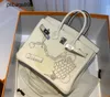 Designer handgefertigt 7A Handtasche Bikns Echtes Leder in limitierter Auflage Cowhide White für WomensBW1x