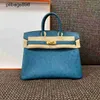 Brknns Handbag Genuine Leather 7A Handswen high-quality full-hand sewing ostrich all-steel hardware leather9OQT