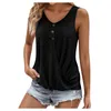 Women's T-skjortor Fashion Casual Loose Mesh Button Solid Color Sleeveless Double Layer T-shirt Top Fashionable and Simple