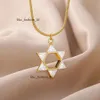 Designer Moda Mogan David Star Pingente colares para homens homens Israel Judaico 14K Chain Gold Chain Star of David High-Gality Jewelry Gift 217