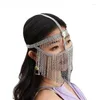 Stage Wear Women Female Belly Dance Face Mask Adult Metal Diamond Chain Veil Dancing High-End Performance Cover Accessories