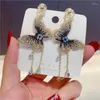 Dange oorbellen Koreaanse mode sieraden vlinder kristal lange stijl kwastje hanger voor vrouwen groothandel