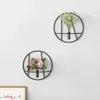 Candle Holders Modern Art 3D Circle Metal Holder Wall Hanging Home Decoration Flower Vase Tea Light Crafts Geometric Candlestick