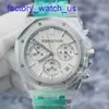 Top AP Wrist Watch Royal Oak Series 26240st en acier inoxydable 50th Anniversary Watch Silver-White-White Automatic Mechanical Men's Watch
