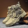 Sapatos casuais Botas masculinas High Top Men da moda Militar Tactical Outdoor Platform Desert Exército confortável