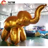 屋外アクティビティ無料ドアシップ10フィートゴールデンインフレータブル象モデル装飾広告のための動物バルーンを爆破する