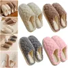 Slippers Home Fuzzy Slipper Unisex Cartoon Fleece Bedroom Anti-Skid Soft Soled Cotton Shoes Comfy Outdoor Couple