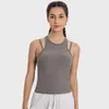 Geribbelde eb naar straattanktops LU-080 Ademende H-vormige achterste yoga sportvest dames fitness top