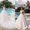 Off the Shoulder LaceFull Lace A Line Wedding Dresses Tulle Appliques Beading Summer Beach Wedding Bridal Gowns Vestidos De Novia