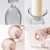 Ljusstakare Blomma Vase för bordsdekoration vardagsrum Dekorativa rosblommor Arrangemang Desktop Glass