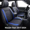 Capas de assento Conjunto completo de couro impermeável durável para picape Caminhão Fit para Nissan Titan 2017-2024 Padrão de diamante